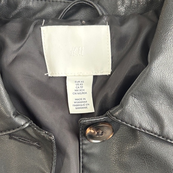 H&M Black Leather Jacket for Women - Picture 3 of 4